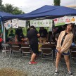 首次擺攤的祭典-beer garden，和中華大學的的攤子合照，招牌是我跟Gigi一起設計的！